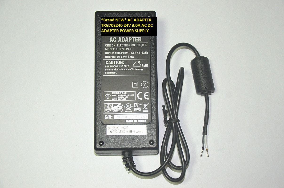 *Brand NEW* AC ADAPTER TRG70E240 24V 3.0A AC DC ADAPTER POWER SUPPLY